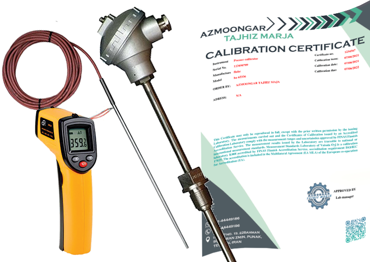 فروش انواع ترموکوپل PT100 PT1000 SPRT ترمومتر دیجیتال به همراه برگه کالیبراسیون معتبر